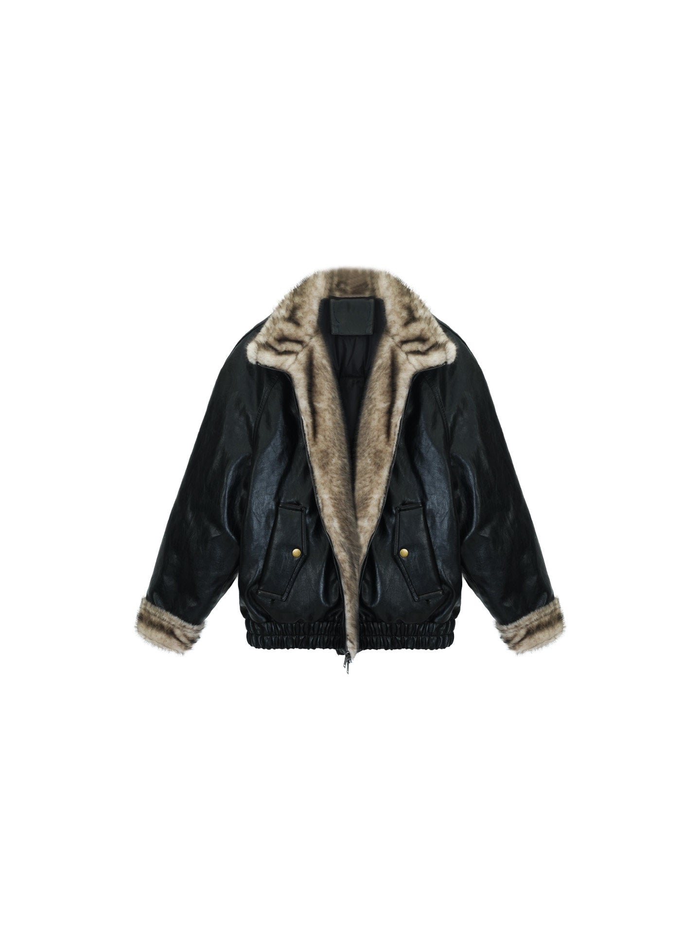 Retro Chic White Duck Down Jacket with Eco-Leather Trim