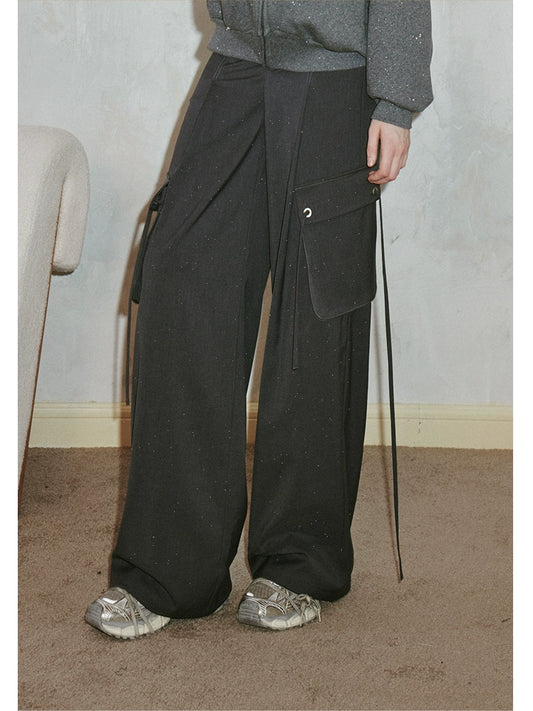 সিলভার রিবন ওয়াইড-লেগ ওয়ার্ক প্যান্ট