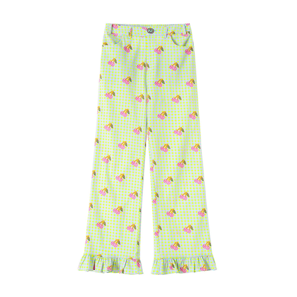 Cherry Denim Straight Pants