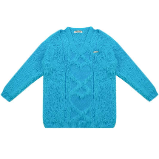 Suéter con cuello en V con borlas y hombros descubiertos estilo retro perezoso para otoño/invierno