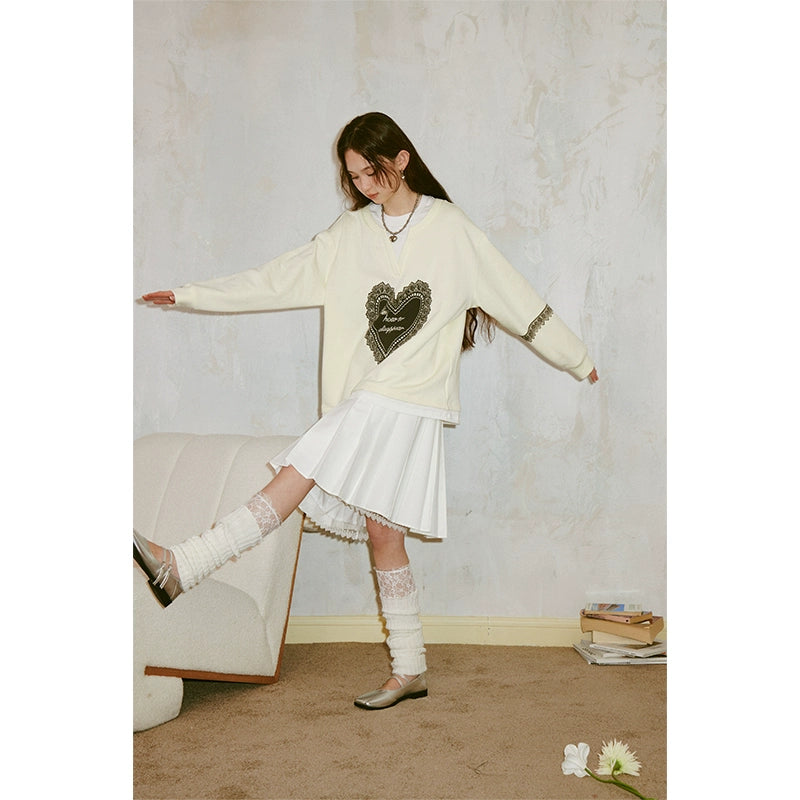 الدانتيل الحب طباعة البلوز