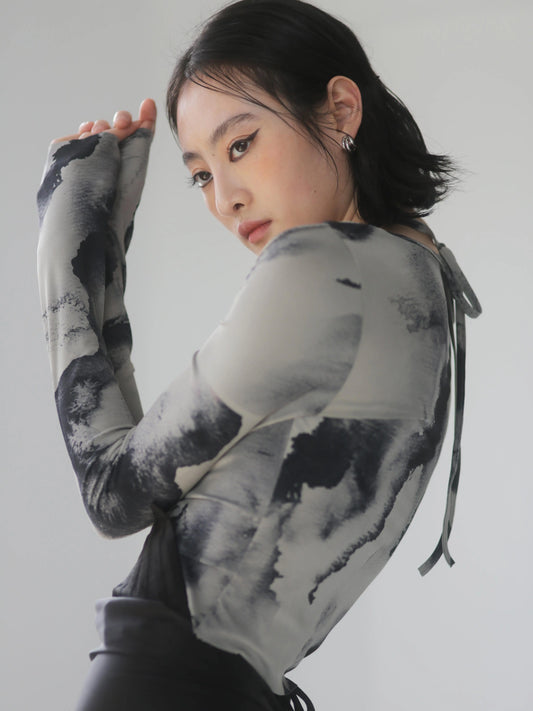 Watercolor Halo Dyed Climbing Rope Tie Shirt