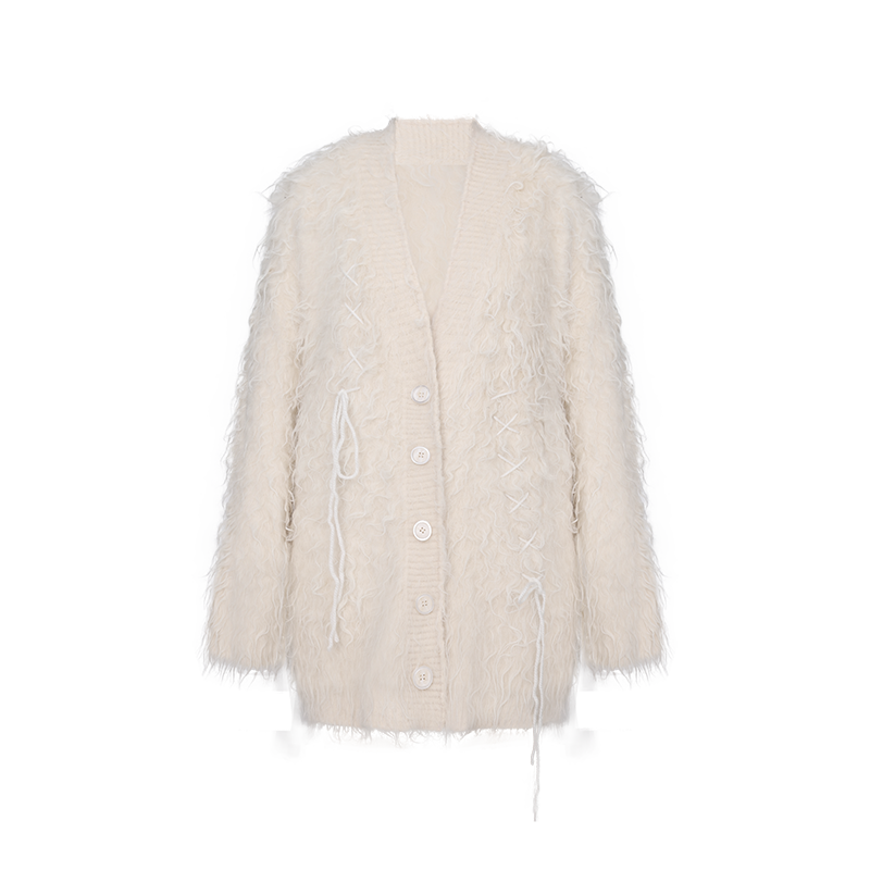 Floating Cloud Roll Knitted Cardigan Coat - Autumn
