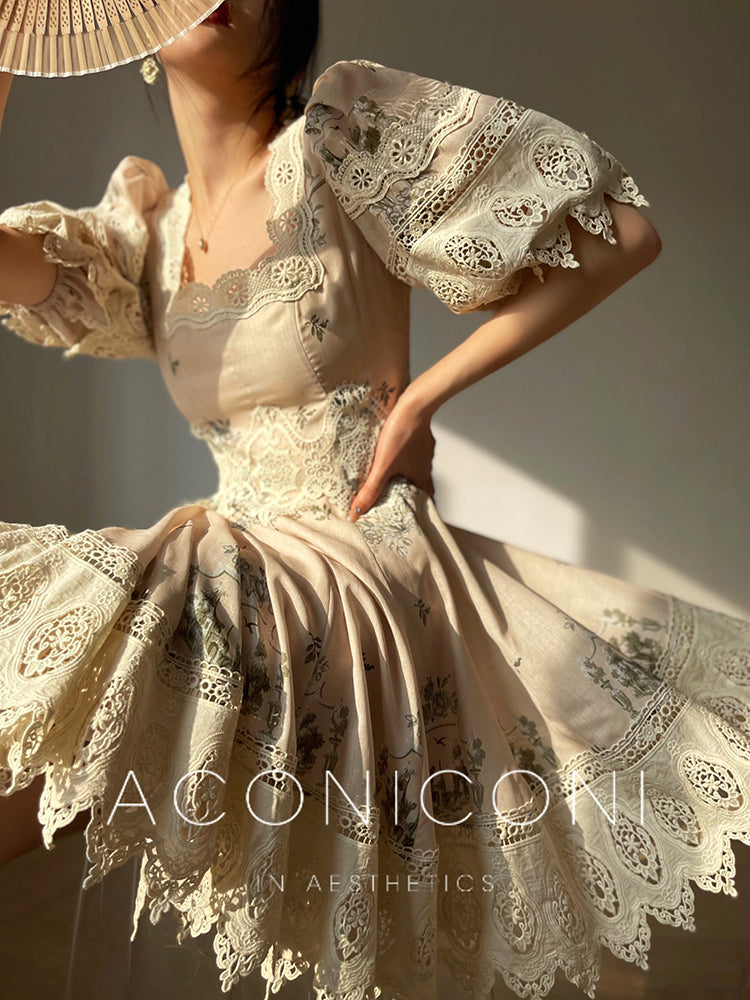 Lace Frill Skirt with Collar