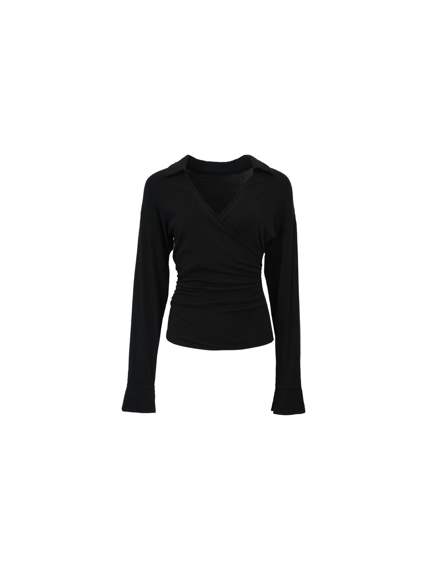 Warm and Cozy Tencel Wool-Blend V-Neck Knit Top – Slim Waist Autumn Style