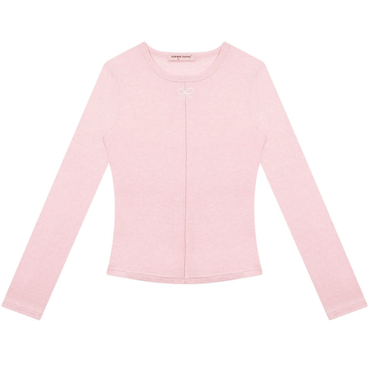 Полупрозрачный вязаный топ приталенного кроя с бантом в стиле ретро, весна/лето |