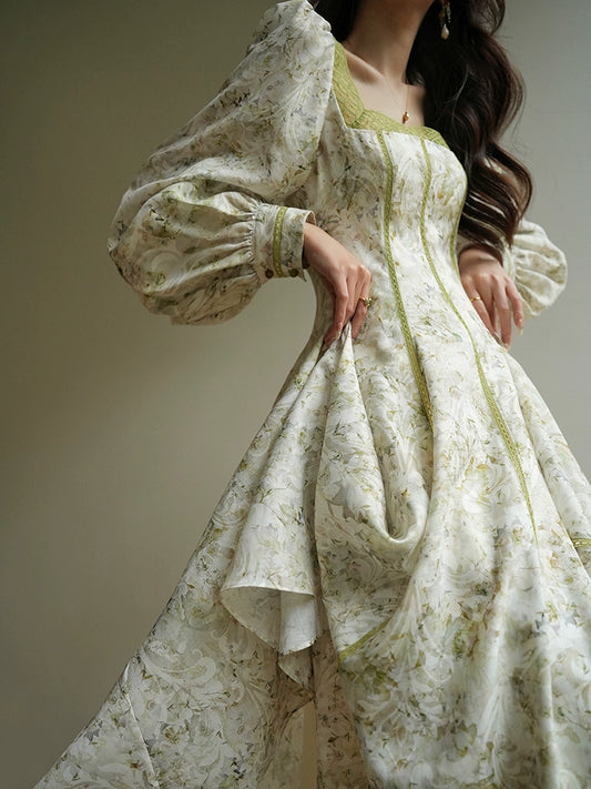 Luxury Print Swing Maxi Dress – Romantic Feminine Look