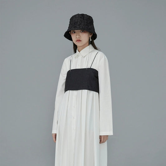 Original Dark Japanese Jacquard Ultra Short Suspender Top