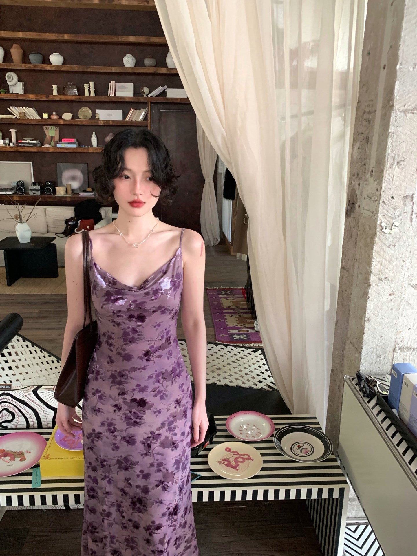 Violet Blossom Printed Slip Dress | Women's Feminine Summer Dress