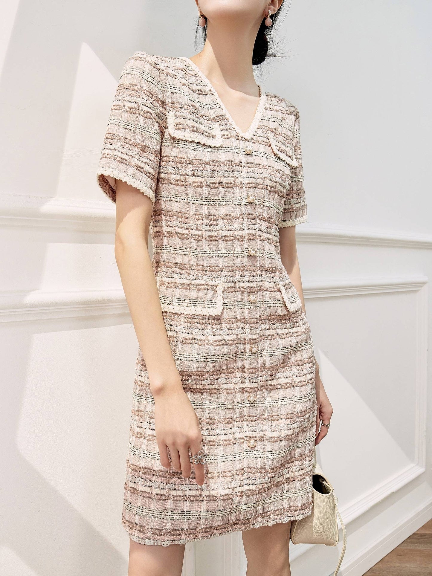 V-neck Rich Celebrity Style Dress