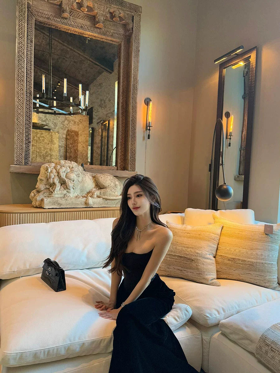 Herringbone Engagement Dress – Luxe Celebrity Party Gown