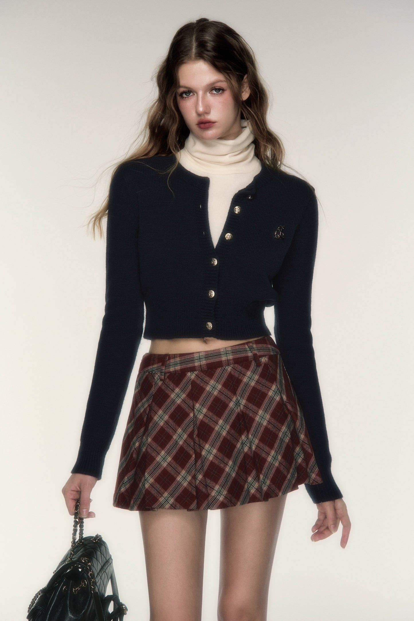 Cárdigan De Punto De Lana Con Cuello Redondo - Grado Alto