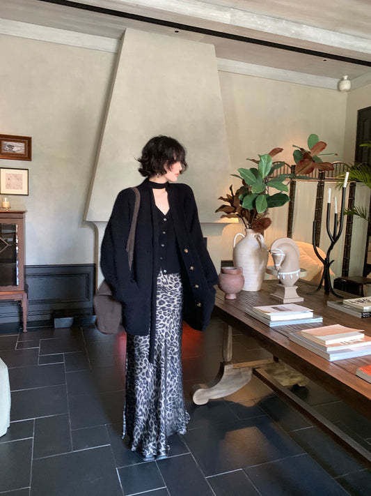 Ethereal Charm Leopard Print Fishtail Midi Skirt – Hong Kong Retro Autumn