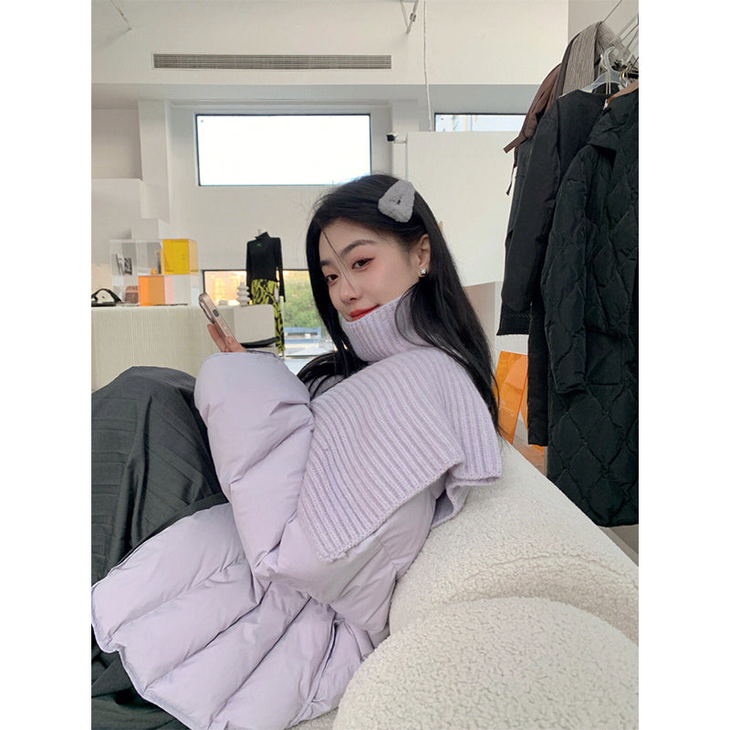 Purple Shawl Down Coat