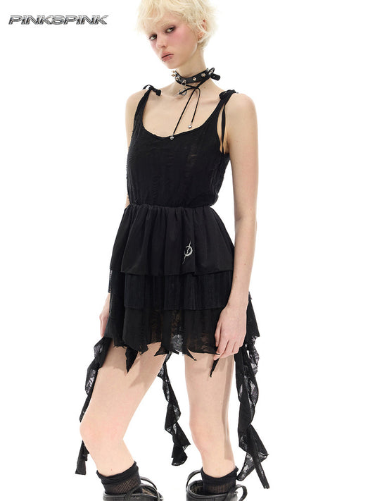 Two-Way Irregular A-Line Suspender Dress – Convertible Y2K Length
