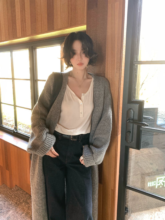 Cloud Walk Tencel Wool-Blend Long Sleeve Top – Retro Autumn/Winter Edition