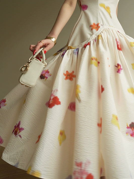 Haute Couture Print Slip Dress – Chic Vacation Fit