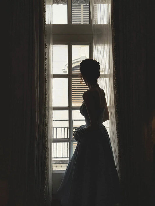 Luxe Heavy Industry Bandeau Dress – Purple Birthday Gown for Niche Occasions