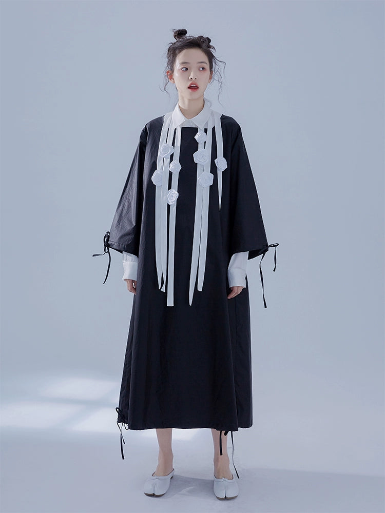 Square Necked Shirt Skirt with Irregular Sleeves and Back