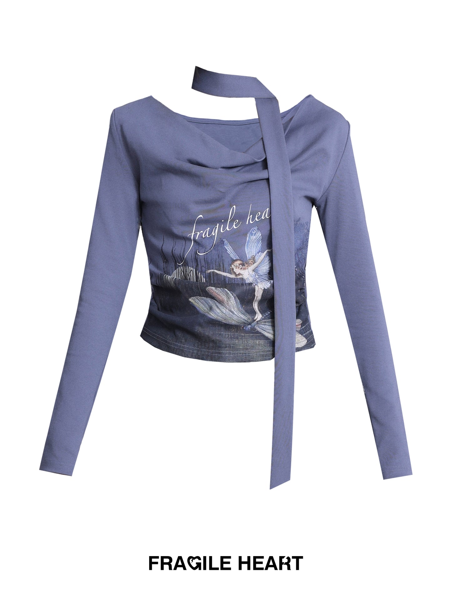 Oil Painting Printed Swinging Collar Long Top