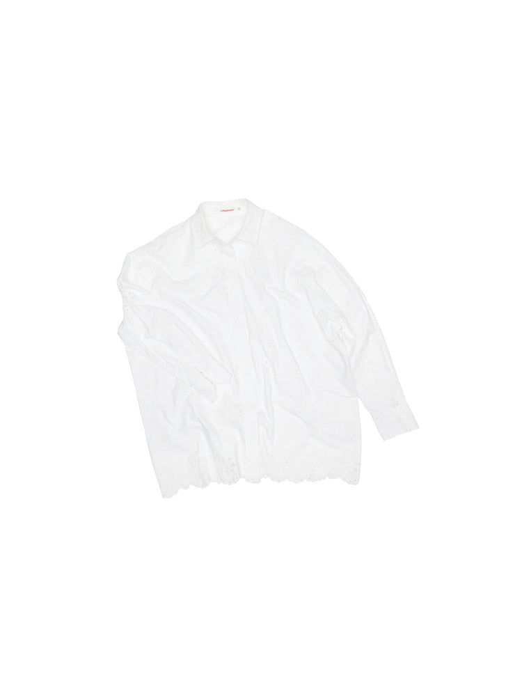 Jacquard Silhouette White Shirt – Elegant Premium Texture