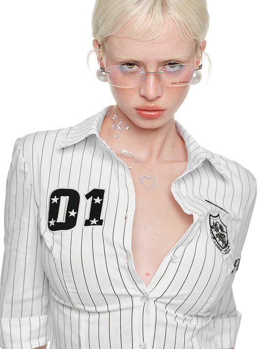 Black & White Striped Vintage Jersey Shirt with Slim Leggings