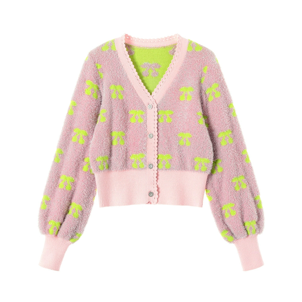 Tutu Cherry Woolen Knit Coat