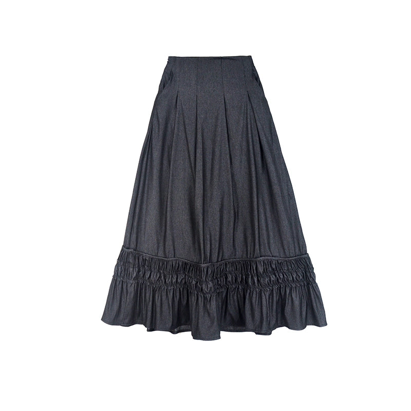 Gonna a-line di denim grigio