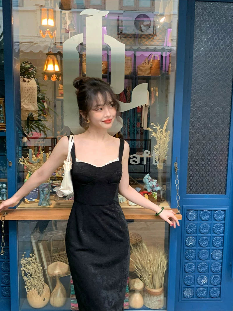 French Lace Collar Suspender Dress