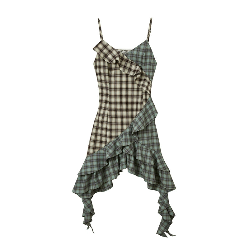 فستان بشريط وكشكشة