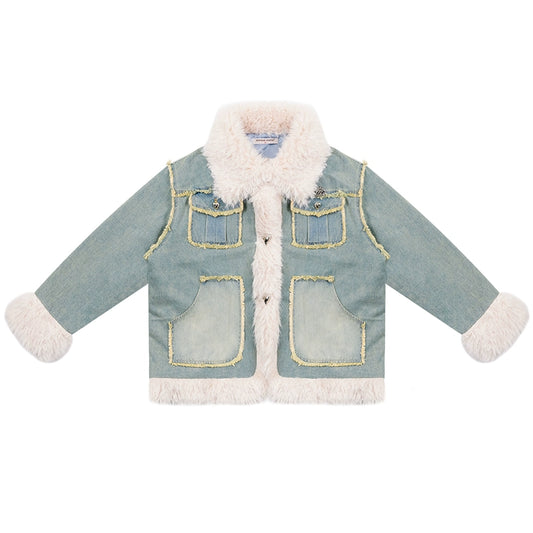 Veste épaisse en cachemire d'agneau matelassé | Manteau en coton rétro haut de gamme pour l'automne/hiver