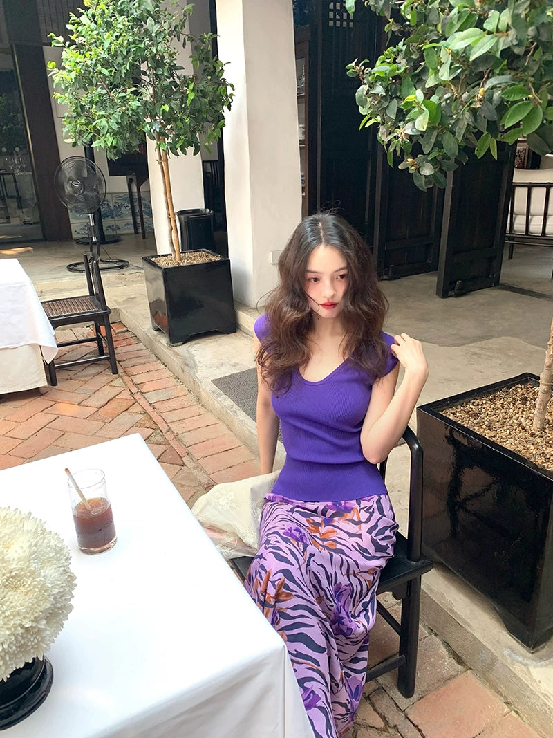 Haut tricoté rétro