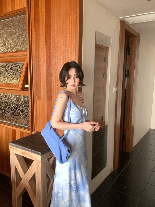 Wind Sound Into Dream Lace-Up Slip Dress