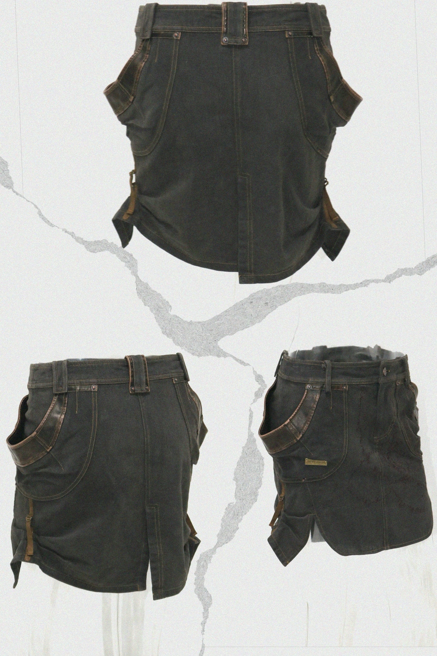 Embroidery Jacket & Skirt Set – Distressed Raw Edge