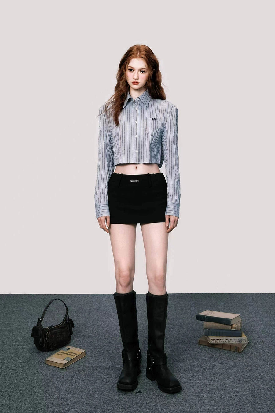 Retro Black Mini Suit Skirt - A-Line