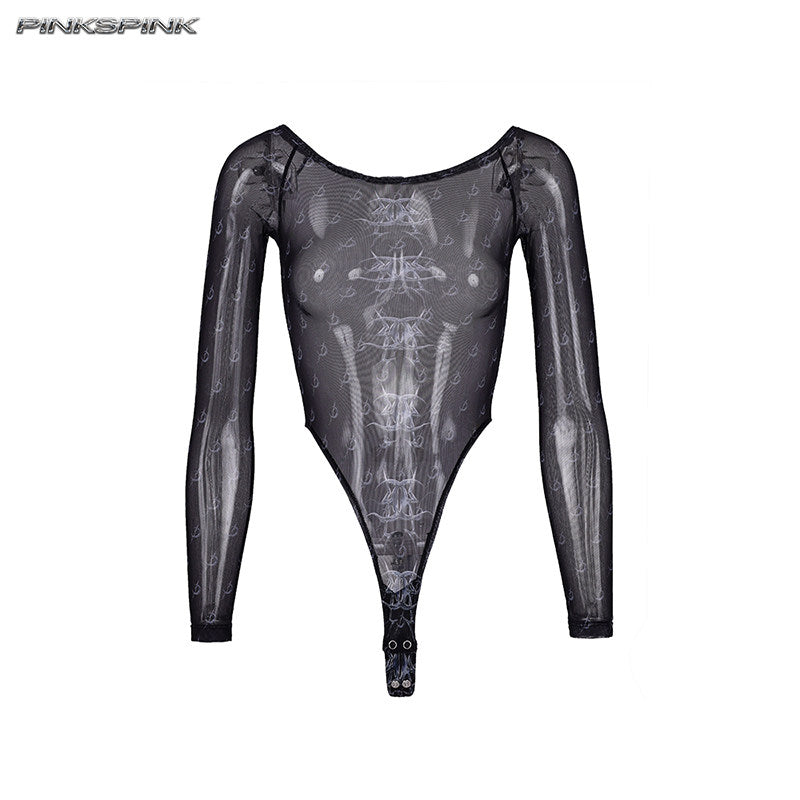 Electric Moon Mirror Sheer Mesh Base Layer – Sexy Y2K Fit