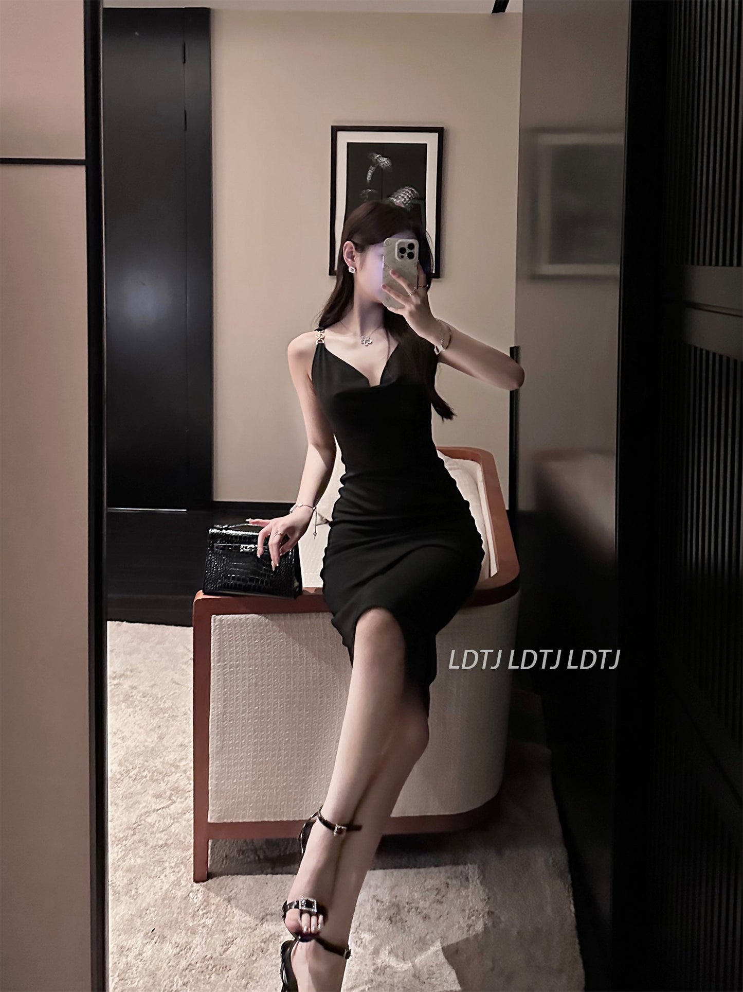 Sexy Draped Neck Dress