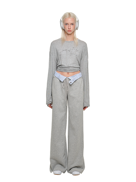 Studded Crew Neck Tee – Loose Fit Vintage Statement Top