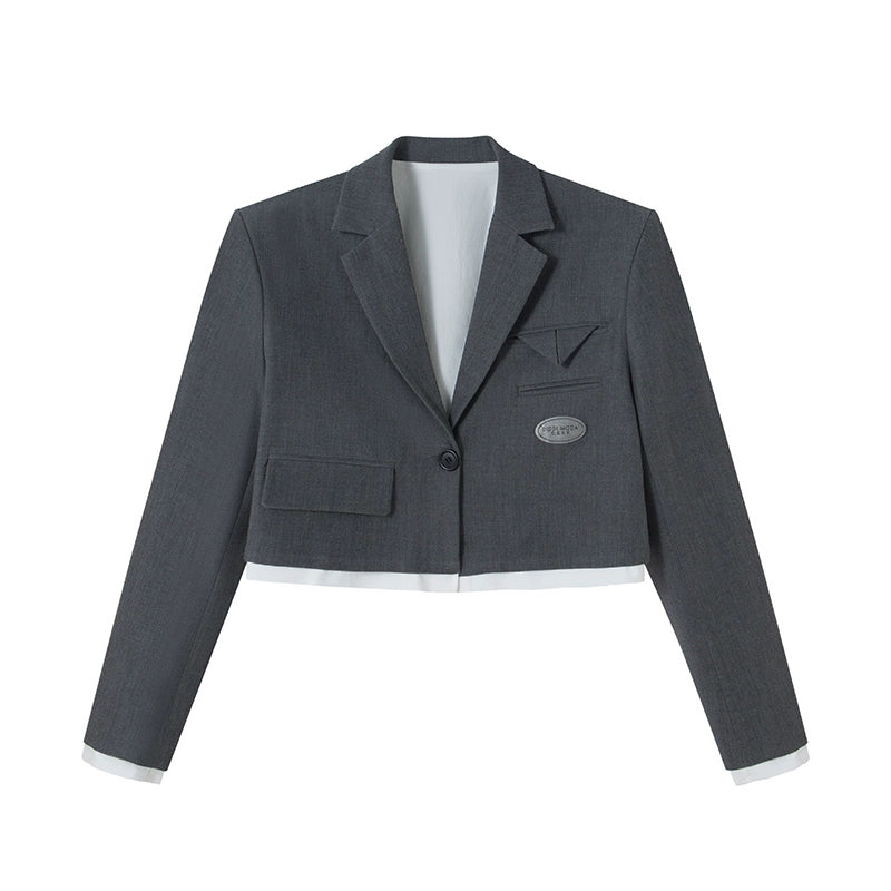 Chic Edge - Coffee Color Suit Jacket