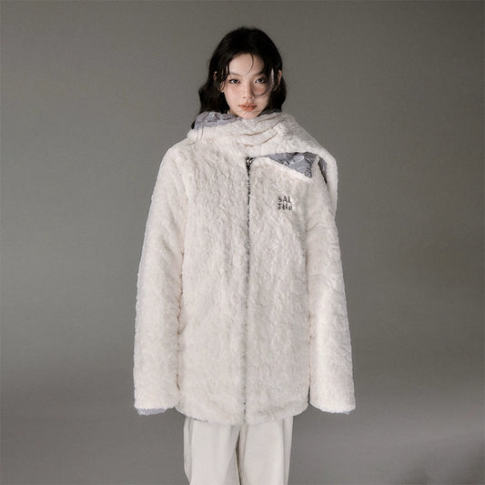 Double Faced Rabbit Hair Loose Cotton Dress