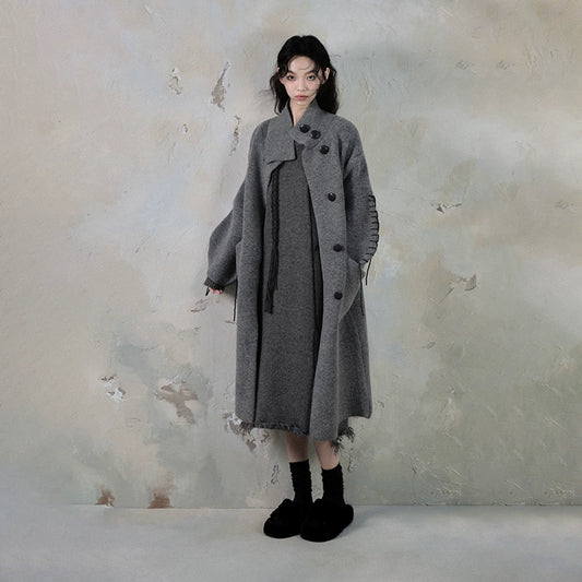 Wupeng Song Lazy Knitted Sweater Cardigan Coat