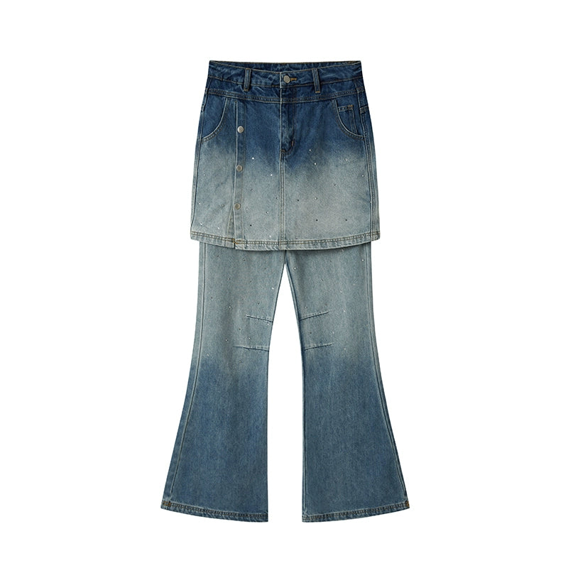 طقم تنورة متدرجة مكون من قطعتين