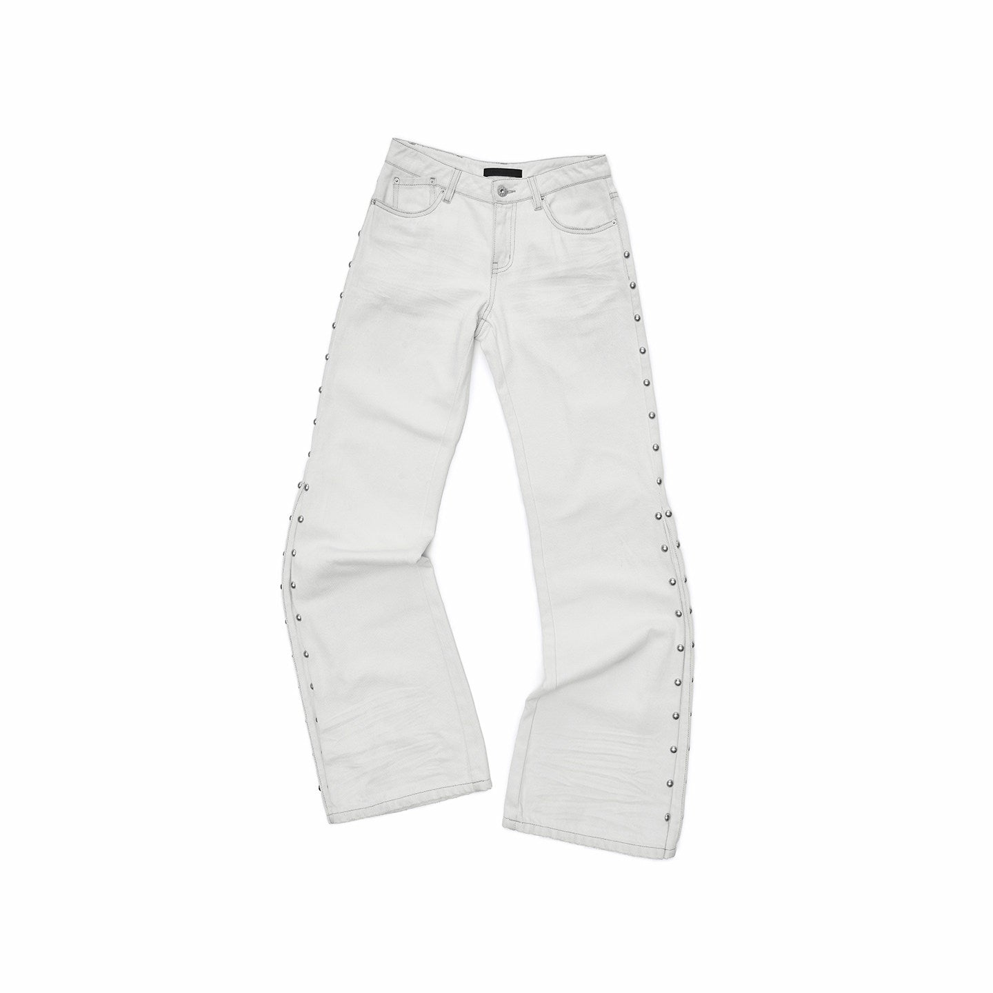 Studded Low-Rise Flared Jeans