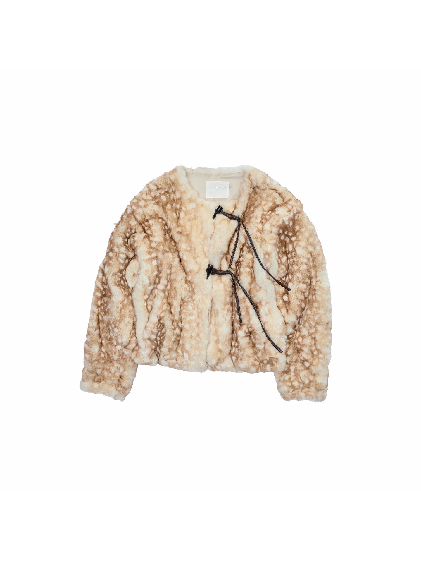Deer Print Rabbit Fur Coat