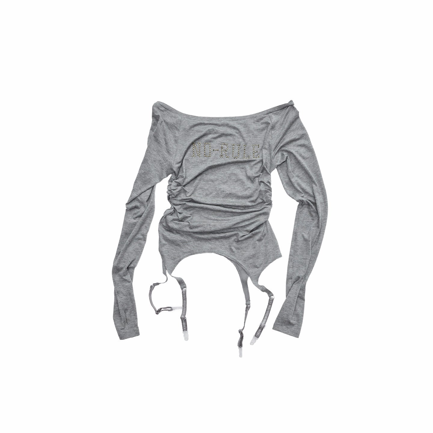 Rhinestone Boat-Neck Knit Top