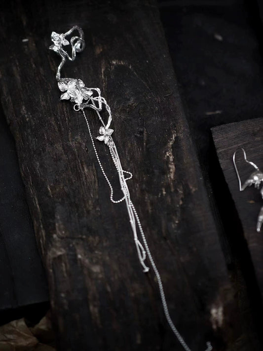 Diseñador 925 Cadena de orejas plateadas