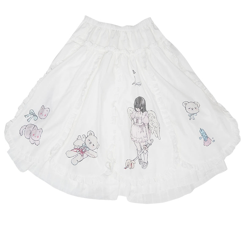 ملاك طباعة تنورة طويلة