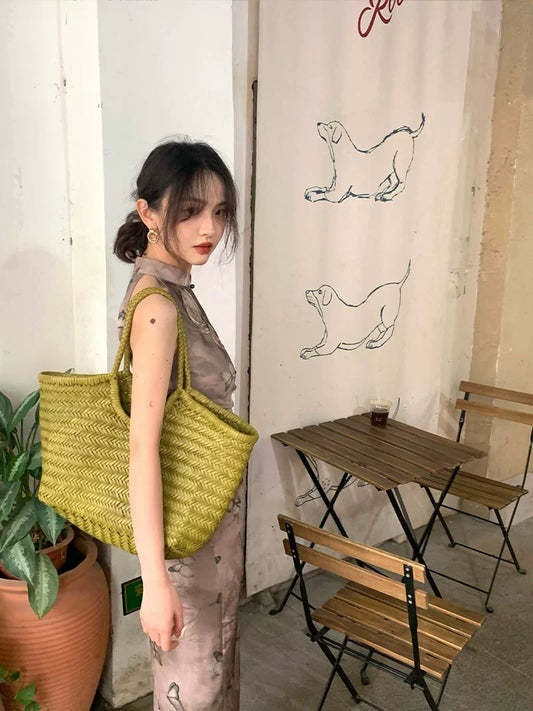 Chinese-Style Printed Cheongsam Dress