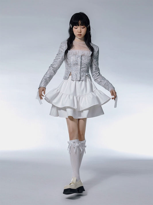 Spring/Summer Leg Essence Girl Double Layer Cake Skirt