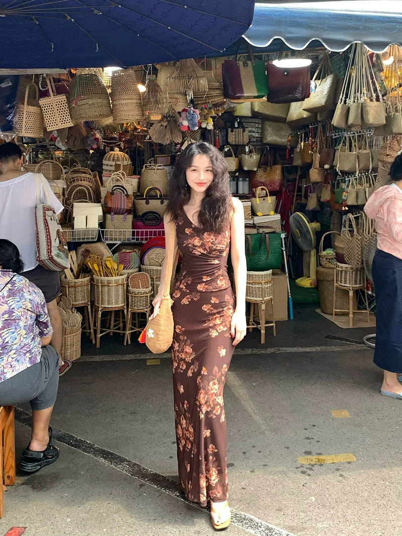 Gonna lunga a vita alta in rete vintage